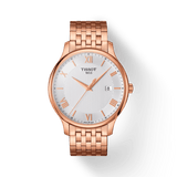 Buy Shop Tissot T Classic Tradition White Dial Rose Gold Steel Strap Watch For Women - T063.610.33.038.00 USA Online