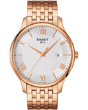 Buy Shop Tissot T Classic Tradition White Dial Rose Gold Steel Strap Watch For Women - T063.610.33.038.00 USA Online
