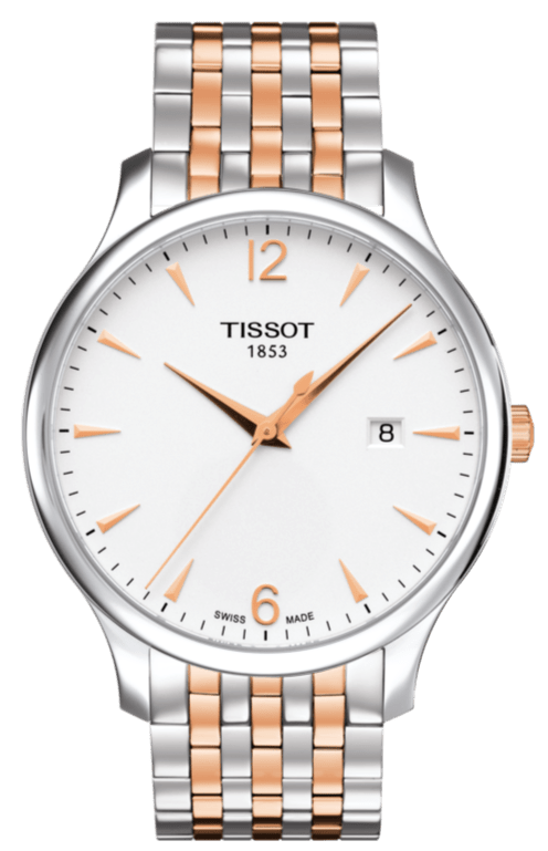Buy Shop Tissot T Classic Tradition White Dial Two Tone Mesh Bracelet Watch For Men - T063.610.22.037.01 USA Online