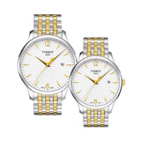 Buy Shop Tissot T Classic Tradition White Dial Two Tone Mesh Bracelet Watch for Women - T063.210.22.037.00 USA Online