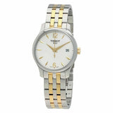 Buy Shop Tissot T Classic Tradition White Dial Two Tone Mesh Bracelet Watch for Women - T063.210.22.037.00 USA Online