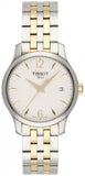 Buy Shop Tissot T Classic Tradition White Dial Two Tone Mesh Bracelet Watch for Women - T063.210.22.037.00 USA Online
