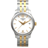 Buy Shop Tissot T Classic Tradition White Dial Two Tone Mesh Bracelet Watch for Women - T063.210.22.037.00 USA Online