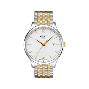Buy Shop Tissot T Classic Tradition White Dial Two Tone Mesh Bracelet Watch for Women - T063.210.22.037.00 USA Online