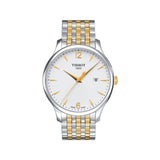 Buy Shop Tissot T Classic Tradition White Dial Two Tone Mesh Bracelet Watch for Women - T063.210.22.037.00 USA Online