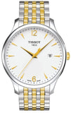 Buy Shop Tissot T Classic Tradition White Dial Two Tone Mesh Bracelet Watch for Women - T063.210.22.037.00 USA Online