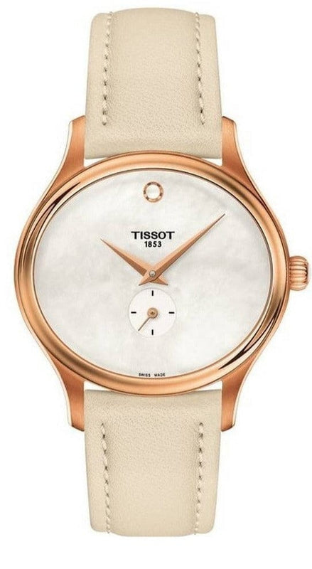Buy Shop Tissot T Lady Bella Ora Mother of Pearl Dial Cream Leather Strap Watch for Women - T103.310.36.111.00 USA Online