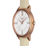 Buy Shop Tissot T Lady Bella Ora Round White Dial Beige Leather Strap Watch For Women - T103.210.36.018.00 USA Online