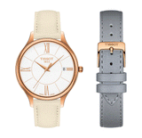 Buy Shop Tissot T Lady Bella Ora Round White Dial Beige Leather Strap Watch For Women - T103.210.36.018.00 USA Online