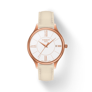 Buy Shop Tissot T Lady Bella Ora Round White Dial Beige Leather Strap Watch For Women - T103.210.36.018.00 USA Online