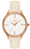 Buy Shop Tissot T Lady Bella Ora Round White Dial Beige Leather Strap Watch For Women - T103.210.36.018.00 USA Online