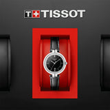 Buy Shop Tissot T Lady Flamingo Black Dial Black Leather Strap Watch For Women - T094.210.16.051.00 USA Online