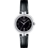 Buy Shop Tissot T Lady Flamingo Black Dial Black Leather Strap Watch For Women - T094.210.16.051.00 USA Online