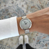 Buy Shop Tissot T-Lady Flamingo Diamonds Mother of Pearl Dial SIlver Steel Strap Watch for Women - T094.210.11.116.02 USA Online