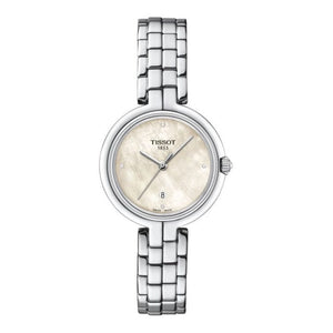 Buy Shop Tissot T-Lady Flamingo Diamonds Mother of Pearl Dial SIlver Steel Strap Watch for Women - T094.210.11.116.02 USA Online