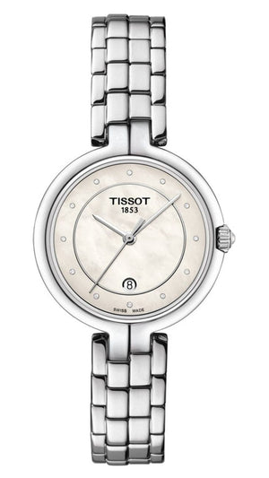 Buy Shop Tissot T-Lady Flamingo Diamonds Mother of Pearl Dial SIlver Steel Strap Watch for Women - T094.210.11.116.02 USA Online