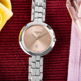 Buy Shop Tissot T-Lady Flamingo Diamonds Pink Dial Silver Steel Strap Watch for Women - T094.210.11.336.00 USA Online