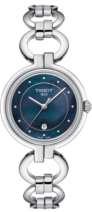 Buy Shop Tissot T Lady Flamingo Mother of Pearl Blue Dial Silver Steel Strap Watch for Women - T094.210.11.126.00 USA Online