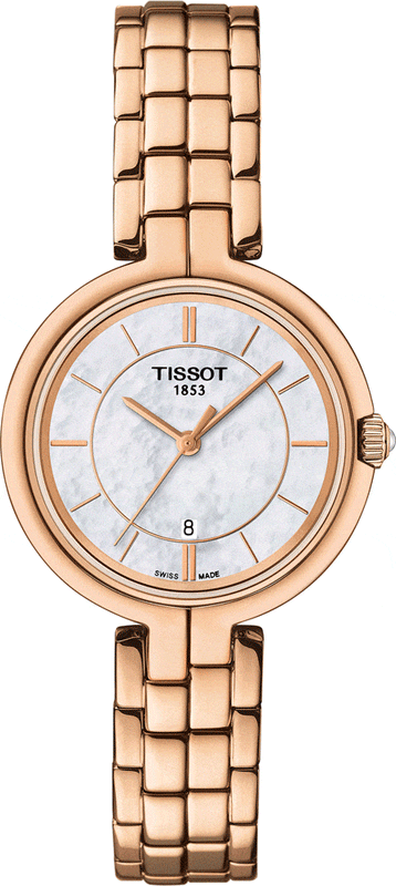 Buy Shop Tissot T Lady Flamingo Mother of Pearl Dial Rose Gold Steel Strap Watch For Women - T094.210.33.111.01 USA Online