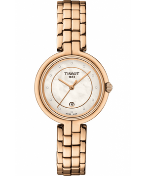 Buy Shop Tissot T Lady Flamingo Mother of Pearl Dial Rose Gold Steel Strap Watch For Women - T094.210.33.116.02 USA Online