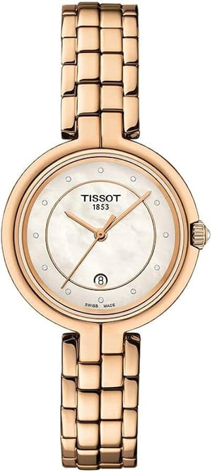 Buy Shop Tissot T Lady Flamingo Mother of Pearl Dial Rose Gold Steel Strap Watch For Women - T094.210.33.116.02 USA Online