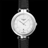 Buy Shop Tissot T Lady Flamingo Mother of Pearl White Dial Black Leather Strap Watch for Women - T094.210.16.111.00 USA Online