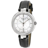 Buy Shop Tissot T Lady Flamingo Mother of Pearl White Dial Black Leather Strap Watch for Women - T094.210.16.111.00 USA Online