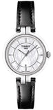 Buy Shop Tissot T Lady Flamingo Mother of Pearl White Dial Black Leather Strap Watch for Women - T094.210.16.111.00 USA Online