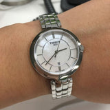 Buy Shop Tissot T Lady Flamingo Mother of Pearl White Dial Silver Steel Strap Watch For Women - T094.210.11.111.00 USA Online