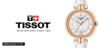 Buy Shop Tissot T Lady Flamingo Mother of Pearl White Dial White Leather Strap Watch For Women - T094.210.26.111.01 USA Online