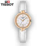 Buy Shop Tissot T Lady Flamingo Mother of Pearl White Dial White Leather Strap Watch For Women - T094.210.26.111.01 USA Online