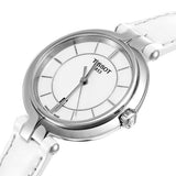 Buy Shop Tissot T Lady Flamingo White Dial White Leather Strap Watch For Women - T094.210.16.011.00 USA Online