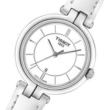 Buy Shop Tissot T Lady Flamingo White Dial White Leather Strap Watch For Women - T094.210.16.011.00 USA Online