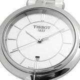 Buy Shop Tissot T Lady Flamingo White Dial White Leather Strap Watch For Women - T094.210.16.011.00 USA Online