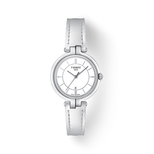 Buy Shop Tissot T Lady Flamingo White Dial White Leather Strap Watch For Women - T094.210.16.011.00 USA Online