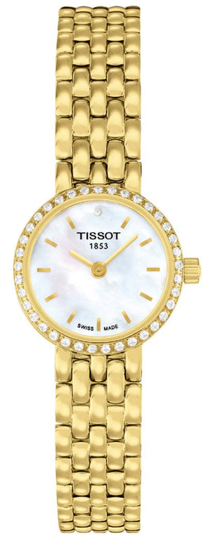 Buy Shop Tissot T-Lady Lovely Mother of Pearl Dial Gold Steel Strap Watch For Women - T058.009.63.116.00 USA Online