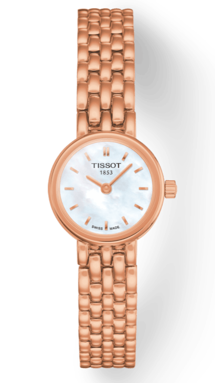 Buy Shop Tissot T Lady Lovely Mother of Pearl Dial Rose Gold Steel Strap Watch For Women - T058.009.33.111.00 USA Online