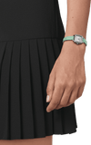 Buy Shop Tissot T Lady Lovely Square Silver Dial Light Green Leather Strap Watch for Women - T058.109.16.031.01 USA Online