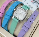 Buy Shop Tissot T Lady Lovely Square Silver Dial Light Green Leather Strap Watch for Women - T058.109.16.031.01 USA Online