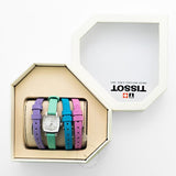 Buy Shop Tissot T Lady Lovely Square Silver Dial Light Green Leather Strap Watch for Women - T058.109.16.031.01 USA Online