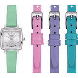 Buy Shop Tissot T Lady Lovely Square Silver Dial Light Green Leather Strap Watch for Women - T058.109.16.031.01 USA Online