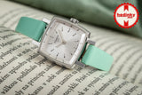 Buy Shop Tissot T Lady Lovely Square Silver Dial Light Green Leather Strap Watch for Women - T058.109.16.031.01 USA Online