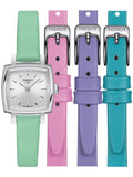 Buy Shop Tissot T Lady Lovely Square Silver Dial Light Green Leather Strap Watch for Women - T058.109.16.031.01 USA Online