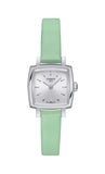 Buy Shop Tissot T Lady Lovely Square Silver Dial Light Green Leather Strap Watch for Women - T058.109.16.031.01 USA Online