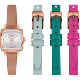 Buy Shop Tissot T Lady Lovely Square White Dial Pink Leather Strap Watch For Women - T058.109.36.031.00 USA Online