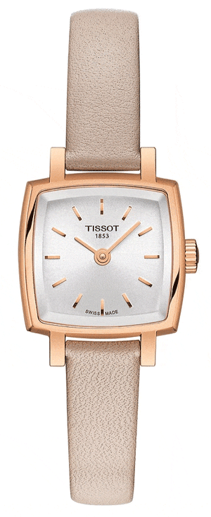 Buy Shop Tissot T Lady Lovely Square White Dial Pink Leather Strap Watch For Women - T058.109.36.031.00 USA Online