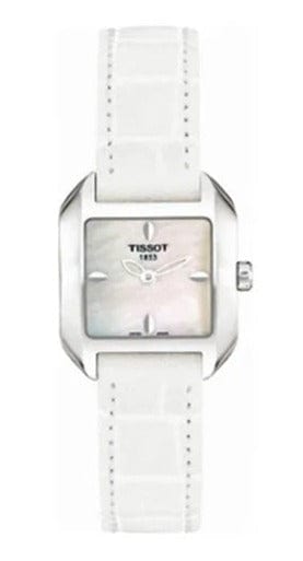 Buy Shop Tissot T Lady Mother of Pearl Dial White Leather Strap Watch for Women - T02.1.225.71 USA Online