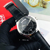 Buy Shop Tissot T One Automatic Black Dial Black Leather Strap Watch For Men - T038.430.16.057.00 USA Online