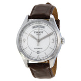Tissot T Classic T One Automatic Silver Dial Brown Leather Strap Watch For Men - T038.430.16.037.00