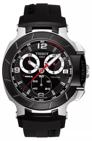 Buy Shop Tissot T Race Chronograph Black Dial Black Rubber Strap Watch for Men - T048.417.27.057.00 USA Online